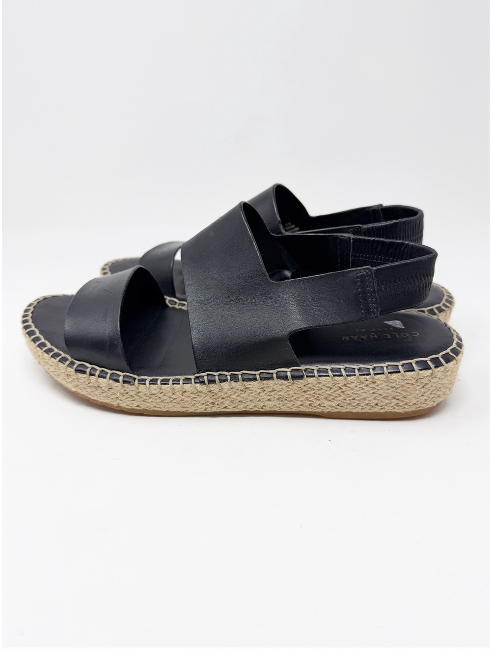 Cole Haan Cloudfeel Black Espadrille Sandal Flats - Picture 4 of 11